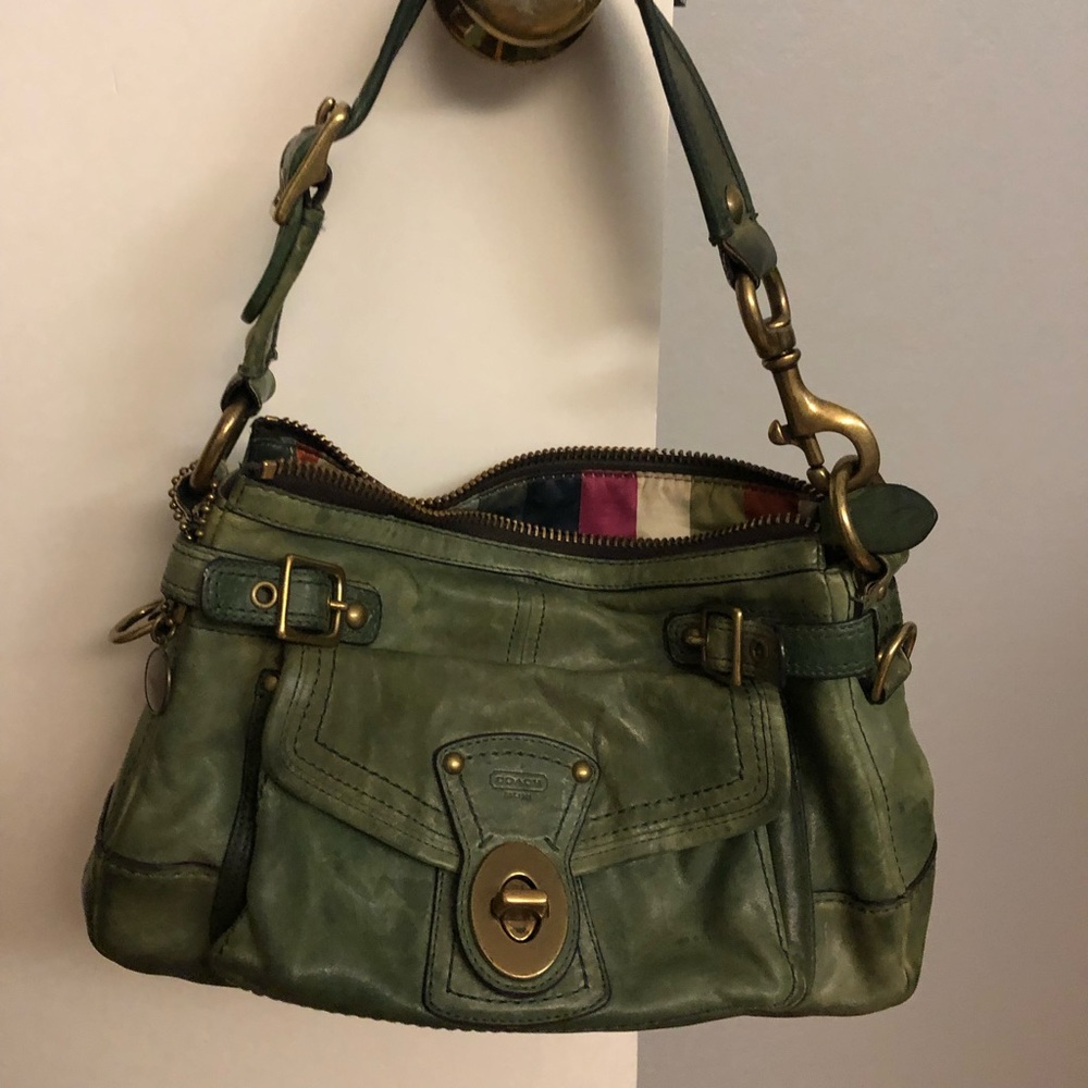 Coach 1127 Legacy Vachetta Satchel- Pond Green